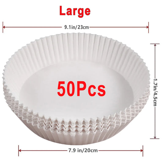 50/100Pcs Air Fryer Einweg-Papier Antihaft Airfryer Backen Papiere Runde Air-Fryer Papier Liner Papier Küche Zubehör