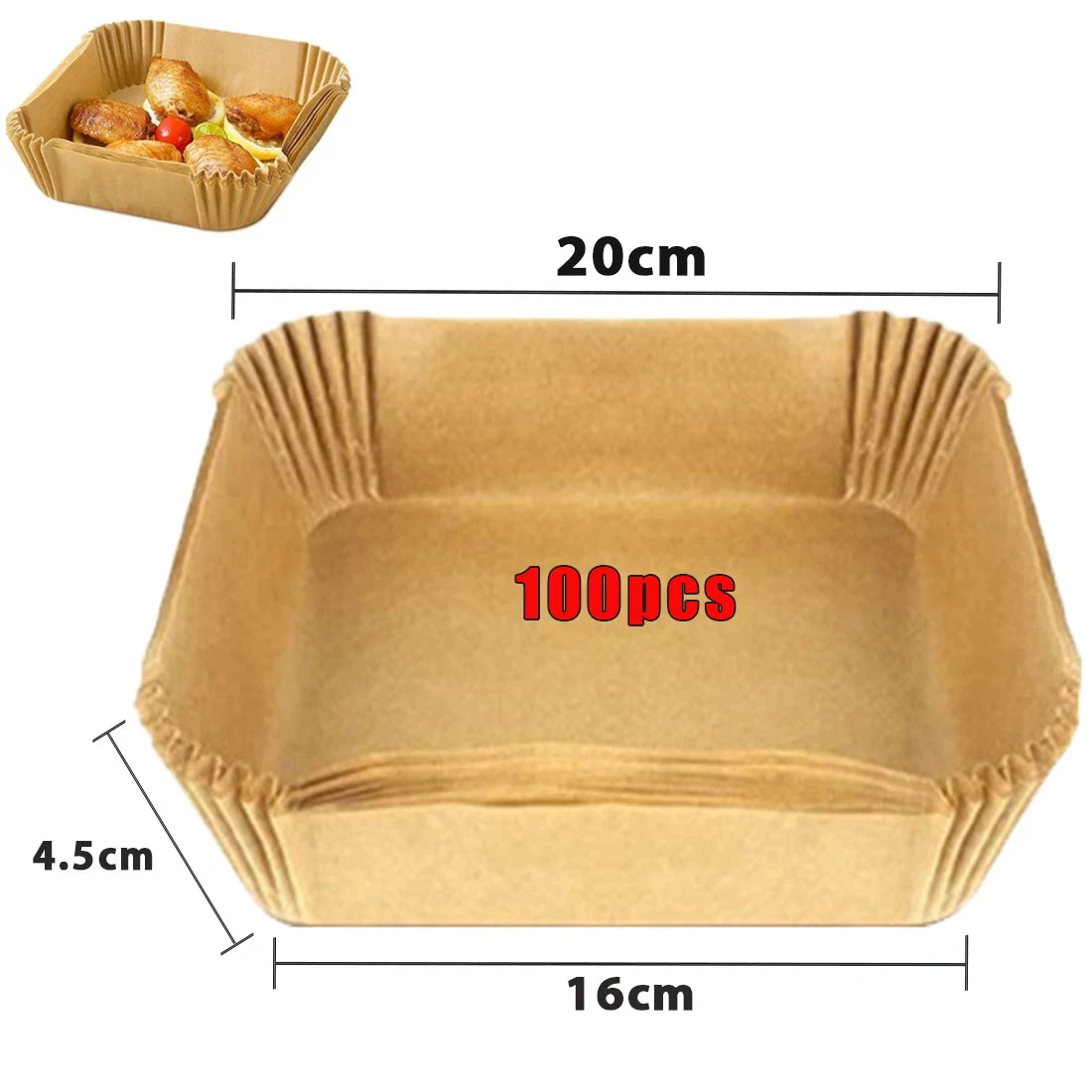 50/100Pcs Air Fryer Einweg-Papier Antihaft Airfryer Backen Papiere Runde Air-Fryer Papier Liner Papier Küche Zubehör