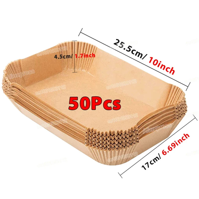 50/100Pcs Air Fryer Einweg-Papier Antihaft Airfryer Backen Papiere Runde Air-Fryer Papier Liner Papier Küche Zubehör