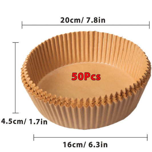 50/100Pcs Air Fryer Einweg-Papier Antihaft Airfryer Backen Papiere Runde Air-Fryer Papier Liner Papier Küche Zubehör