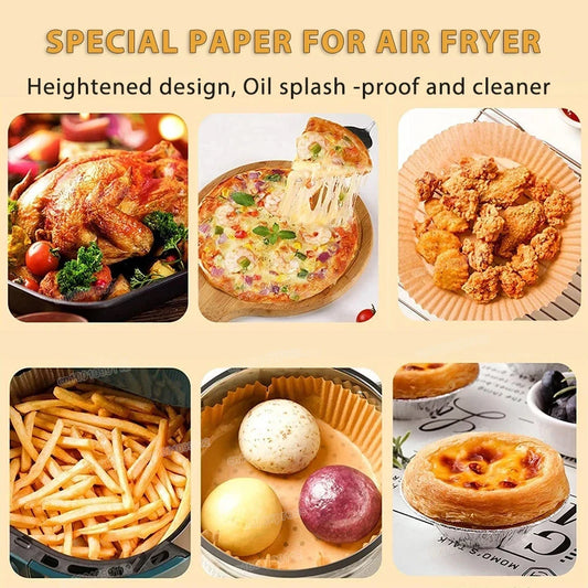 50/100Pcs Air Fryer Einweg-Papier Antihaft Airfryer Backen Papiere Runde Air-Fryer Papier Liner Papier Küche Zubehör