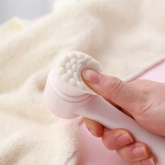 3D-Doppel-Silikon-Gesichtsreinigungsbürste-Hand massage-Gesichts bürste, weiche Borsten, doppelseitige Gesichts wasch bürste