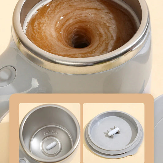 Automatisch rührender Kaffeebecher, magnetisch, elektrisch, Edelstahl, selbstmischend, Kaffeebecher, drehbar, für Zuhause, Büro, Reisen
