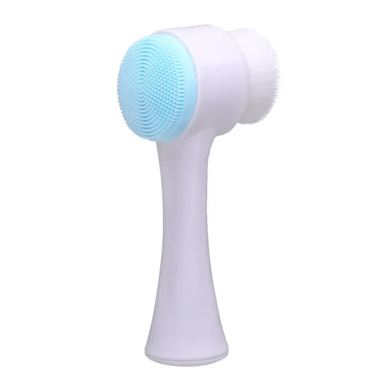 3D-Doppel-Silikon-Gesichtsreinigungsbürste-Hand massage-Gesichts bürste, weiche Borsten, doppelseitige Gesichts wasch bürste