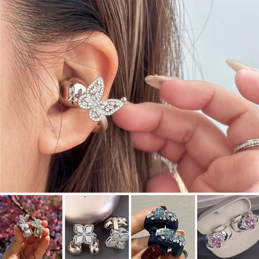 Kristall Zirkon Kopfhörer Clip Open-Ear Schmuck Exquisite Design Kopfhörer Zubehör Flash Diamond Personalisierte Drahtlose Ohrhörer