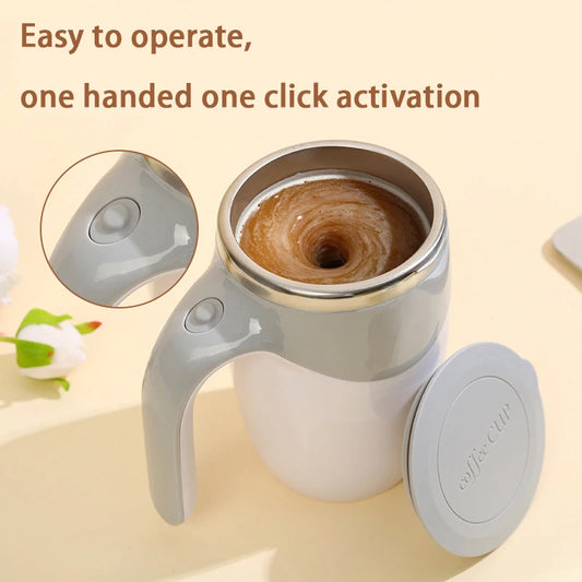 Automatisch rührender Kaffeebecher, magnetisch, elektrisch, Edelstahl, selbstmischend, Kaffeebecher, drehbar, für Zuhause, Büro, Reisen