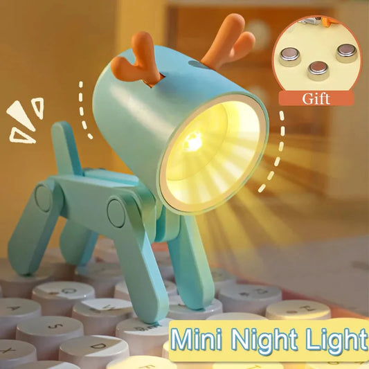 LED Nachtlicht Mini Klapp Schreibtisch Lampe Nette Haustier Lichter Hund Deer Tragbare Nachtlicht Student Wohnzimmer Dekor Geschenk