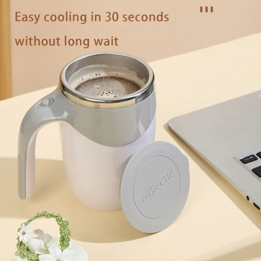 Automatisch rührender Kaffeebecher, magnetisch, elektrisch, Edelstahl, selbstmischend, Kaffeebecher, drehbar, für Zuhause, Büro, Reisen