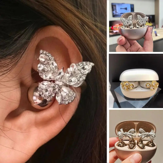 Kristall Zirkon Kopfhörer Clip Open-Ear Schmuck Exquisite Design Kopfhörer Zubehör Flash Diamond Personalisierte Drahtlose Ohrhörer