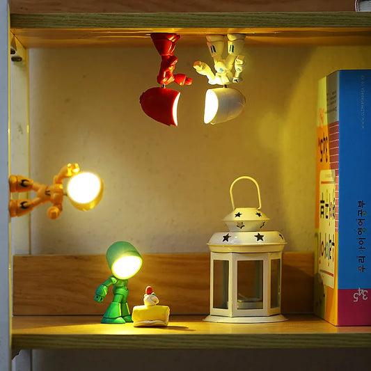 Mini niedliche Cartoon-Haustier-Tischlampe, zusammenklappbar, dimmbar, verstellbarer Winkel, AAA, batteriebetrieben, LED-Nachtlicht, Augenschutzlampe