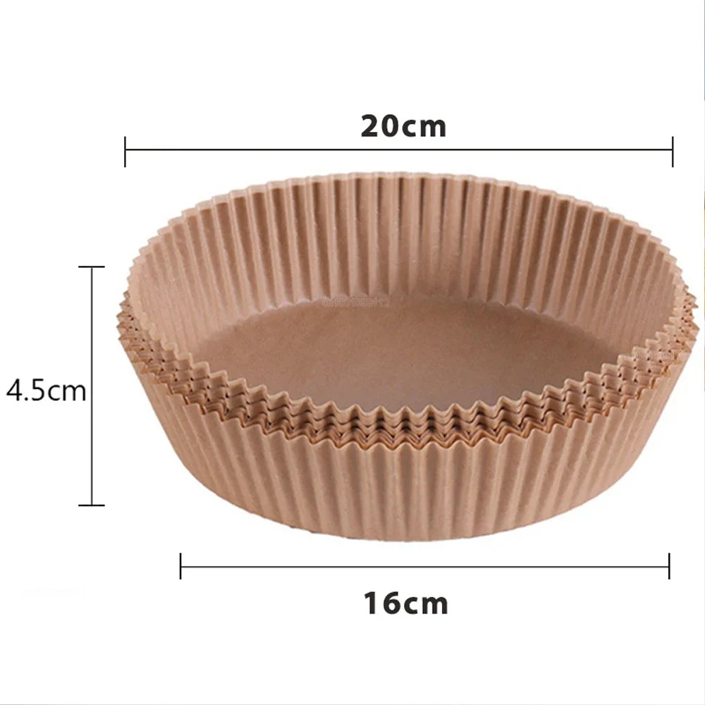 50/100Pcs Air Fryer Einweg-Papier Antihaft Airfryer Backen Papiere Runde Air-Fryer Papier Liner Papier Küche Zubehör