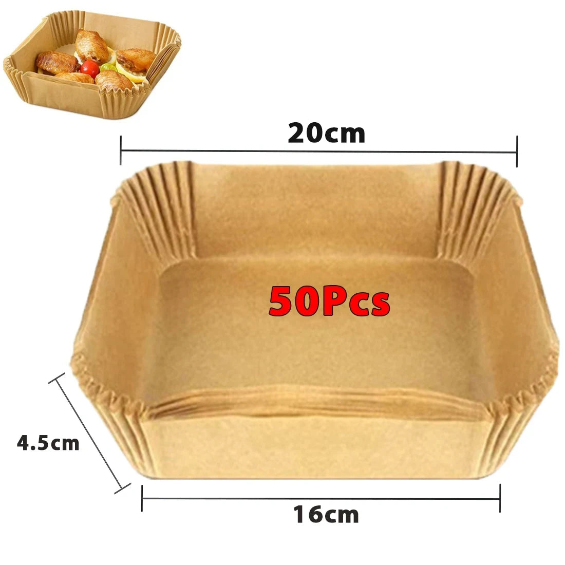 50/100Pcs Air Fryer Einweg-Papier Antihaft Airfryer Backen Papiere Runde Air-Fryer Papier Liner Papier Küche Zubehör