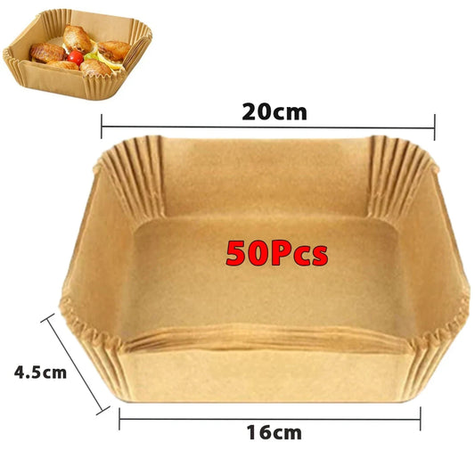 50/100Pcs Air Fryer Einweg-Papier Antihaft Airfryer Backen Papiere Runde Air-Fryer Papier Liner Papier Küche Zubehör