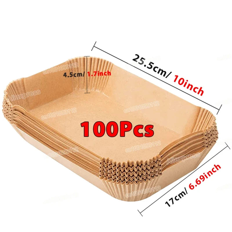 50/100Pcs Air Fryer Einweg-Papier Antihaft Airfryer Backen Papiere Runde Air-Fryer Papier Liner Papier Küche Zubehör